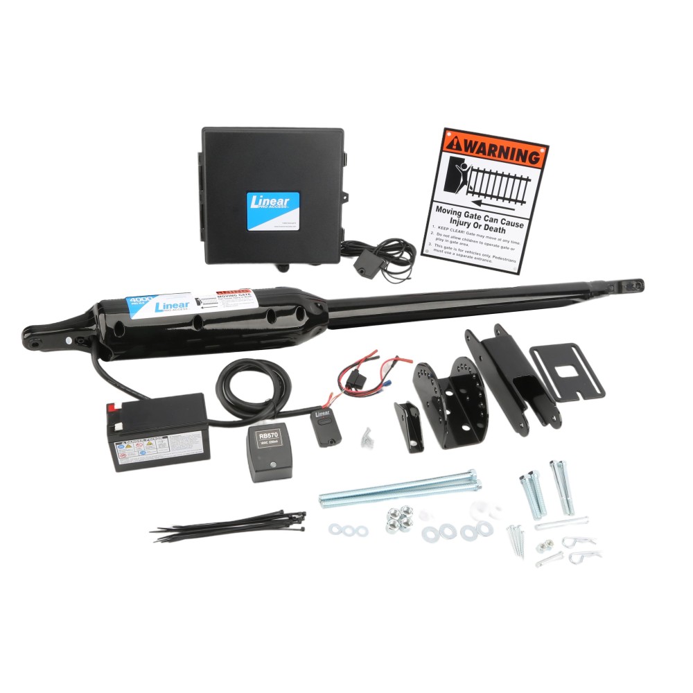 GTO / Linear PRO Single Swing Gate Opener Kit, Includes Battery Backup ...
