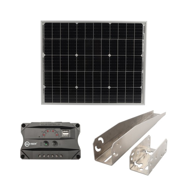Genie 50W 24V Solar Panel Kit with Adjustable Mounting Bracket & External Charge Controller - 113455.0001.S