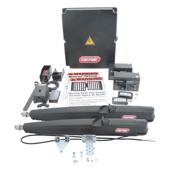 Genie Linear Residential Dual Swing Gate Opener (Up to 16 ft, Up to 850 lbs. per leaf) - OPGLA24VPKG2