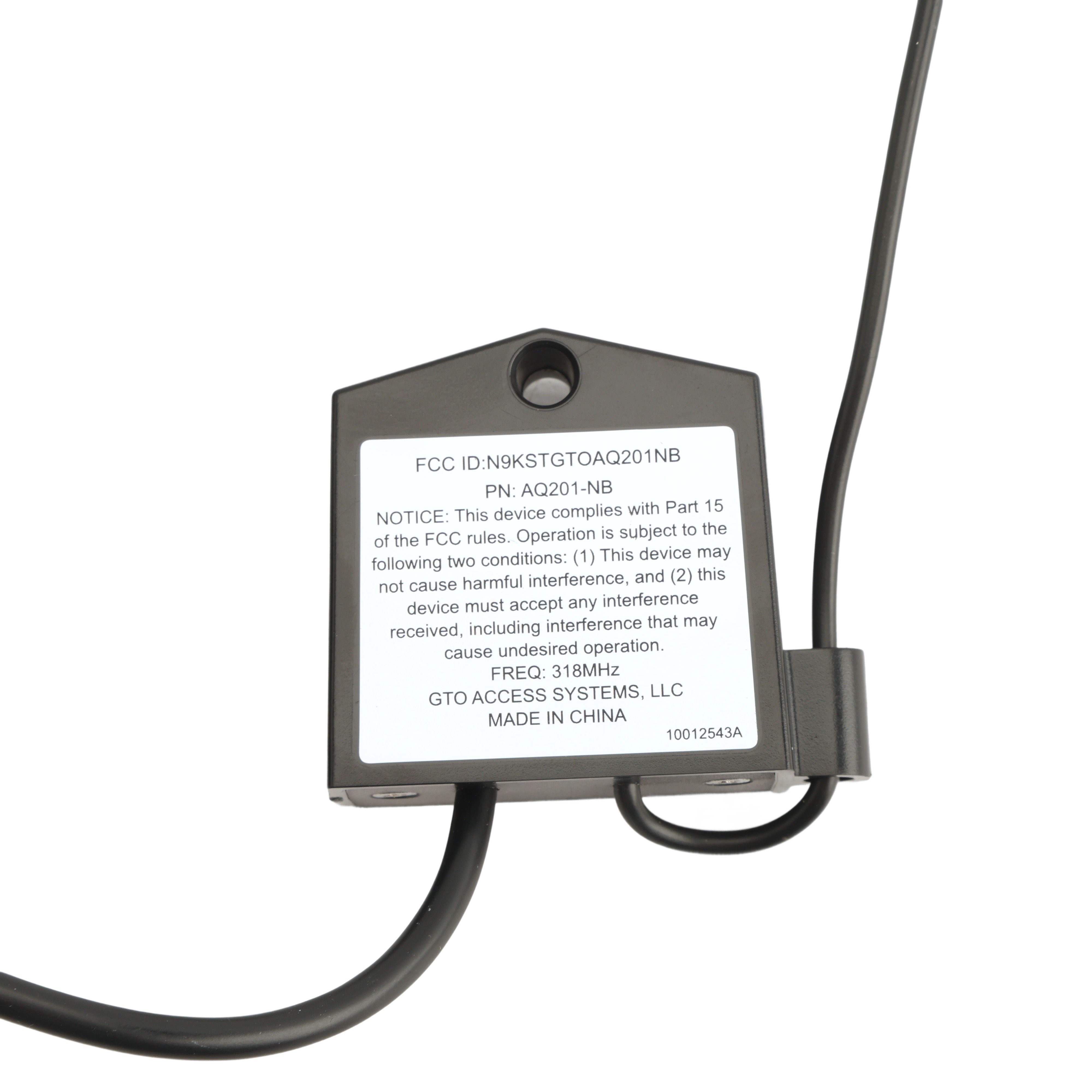 GTO AQ202-NB Narrow Band Receiver - 20' Cable (Std w/DC Slide Ops ...