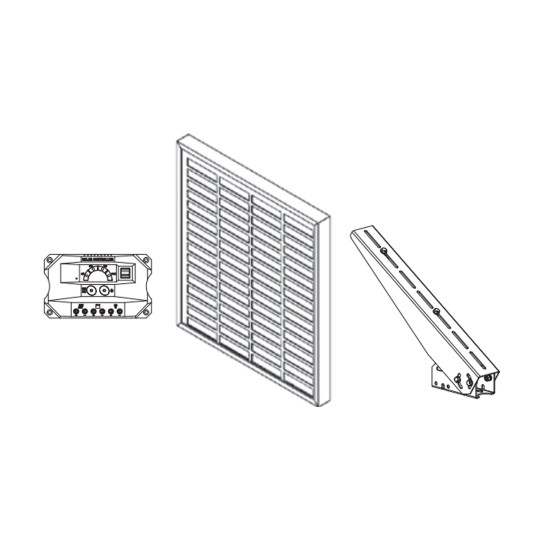 Genie 50W 24V Solar Panel Kit with Adjustable Mounting Bracket & External Charge Controller - 113455.0001.S